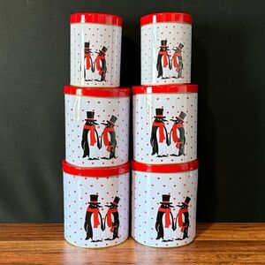 6 Penguin Tins with Hearts